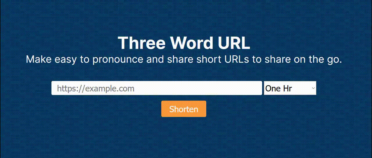 Showing the working of Three Word URL